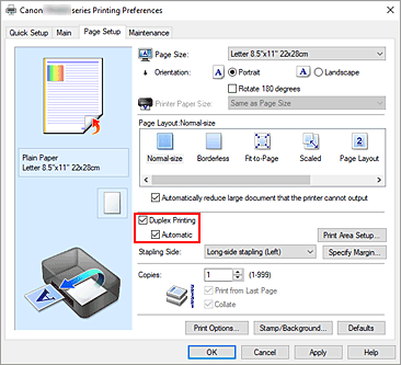 Canon : Inkjet Manuals : TR4700 series : Duplex Printing